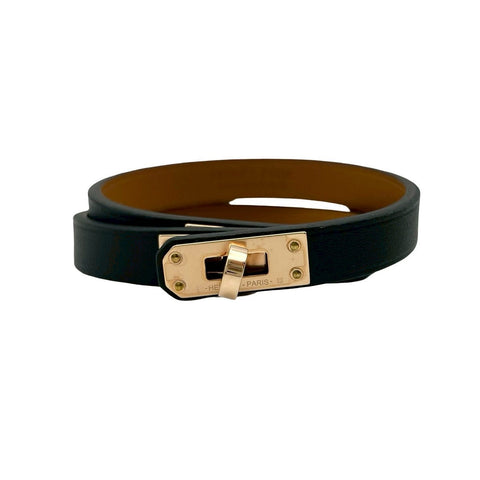 【入荷情報】 Hermes エルメス 《ミニ・ケリー》ドゥブルトゥール ブレスレット ブラック スウィフト 新品