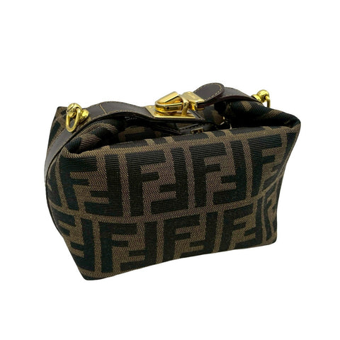 【入荷情報】フェンディ VANITY BAG バニティバッグ ズッカ柄 ポーチ ハンドバッグ ブラウン キャンバス 中古 USED バッグ
