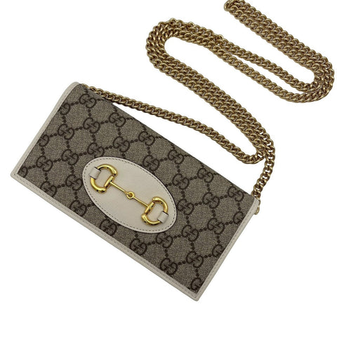 【入荷情報】 美品 GUCCI グッチ HORSEBIT CHAINWALLET ホースビット チェーンウォレット ベージュ系