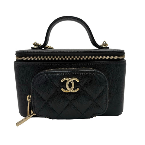 【入荷情報】 CHANEL シャネル VANITY バニティバッグ ショルダーバッグ ランダム番(2021年～) ブラック キャビアスキン 中古