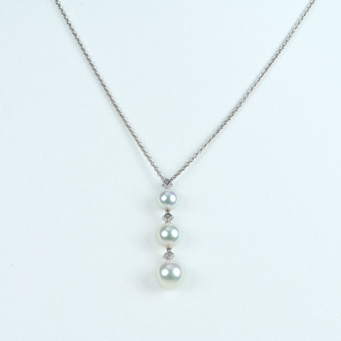 【Usado】MIKIMOTO Mikimoto K18WG COLLAR DE PERLAS 5.8 - 7.2mm 4.2g 41.5cm precio único