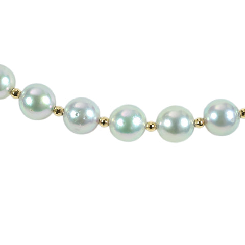 【Usado】K18YG COLLAR DE IMÁN DE PERLAS AKOYA AZULES NATURALES 7.9-8.3mm