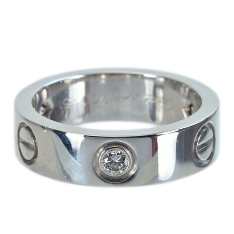 【中古】CARTIER カルティエ K18WG DIAMOND RING ラブリングハーフダイヤ 8.7g #11（#51） ONE PRICE