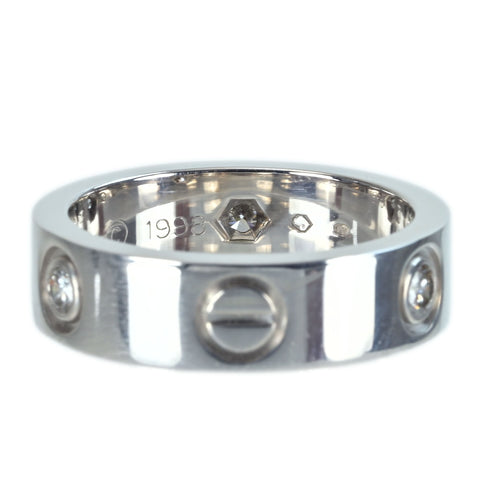 [Pre-owned] CARTIER K18WG DIAMOND LOVE RING, Half-Diamond, 8.7g, #11 (#51) ONE PRICE
