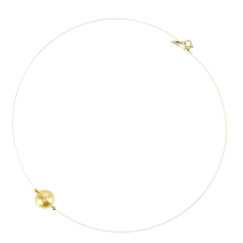 【中古】K18YG SOUTH SEA PEARL NECKLACE 南洋ゴールデンカラーパール ペンダントネックレス 11.6mm