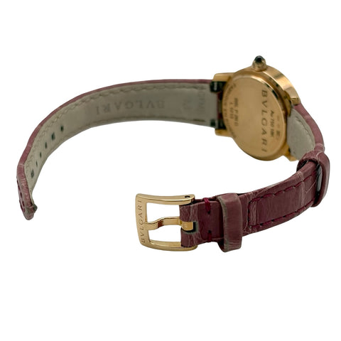【中古】BVLGARI ブルガリ K18 ブルガリブルガリ BBLP26G  革 QZ レディース 腕時計
