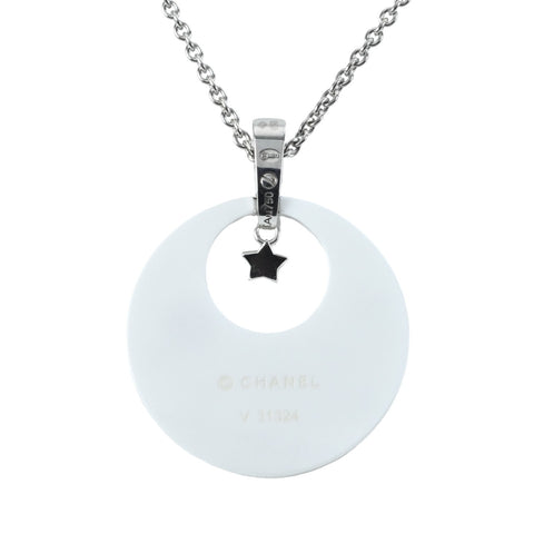 【Usado】CHANEL Chanel K18WG/cerámica collar de diamante Comète BOX 11.3g PRECIO ÚNICO
