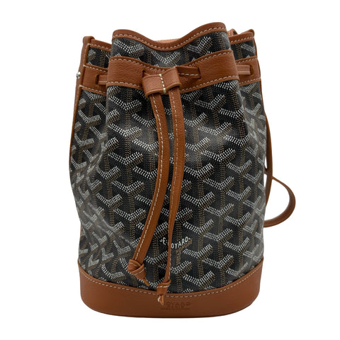 [Pre-owned] GOYARD PETIT FLOT BAF Bucket Bag Shoulder Bag Black/Brown Canvas Calfskin Pre-owned USED Bag