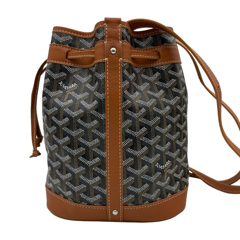 [Pre-owned] GOYARD PETIT FLOT BAF Bucket Bag Shoulder Bag Black/Brown Canvas Calfskin Pre-owned USED Bag