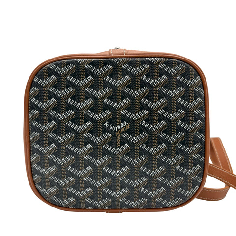 [Pre-owned] GOYARD PETIT FLOT BAF Bucket Bag Shoulder Bag Black/Brown Canvas Calfskin Pre-owned USED Bag