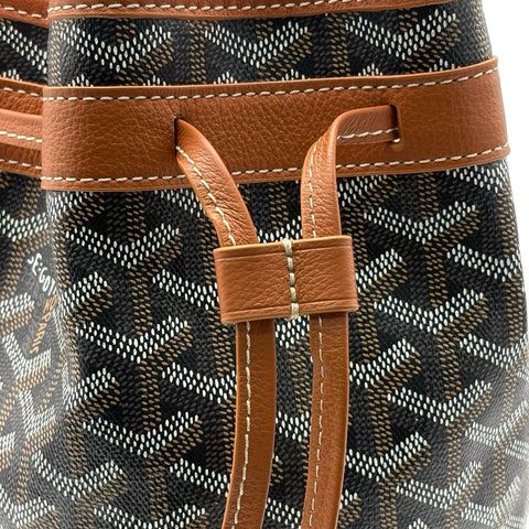 [Pre-owned] GOYARD PETIT FLOT BAF Bucket Bag Shoulder Bag Black/Brown Canvas Calfskin Pre-owned USED Bag
