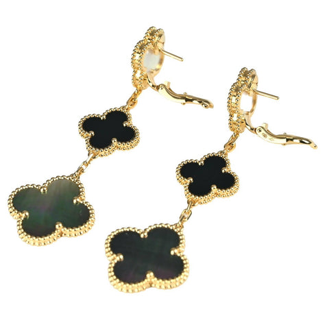 【中古】Van Cleef＆Arpels ヴァンクリーフ＆アーペル K18YG ピアス マジックアルハンブラ 3モチーフ  ジュエリー