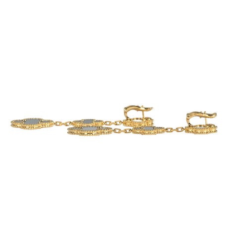 【中古】Van Cleef＆Arpels ヴァンクリーフ＆アーペル K18YG ピアス マジックアルハンブラ 3モチーフ  ジュエリー