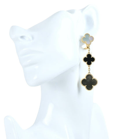 【中古】Van Cleef＆Arpels ヴァンクリーフ＆アーペル K18YG ピアス マジックアルハンブラ 3モチーフ  ジュエリー