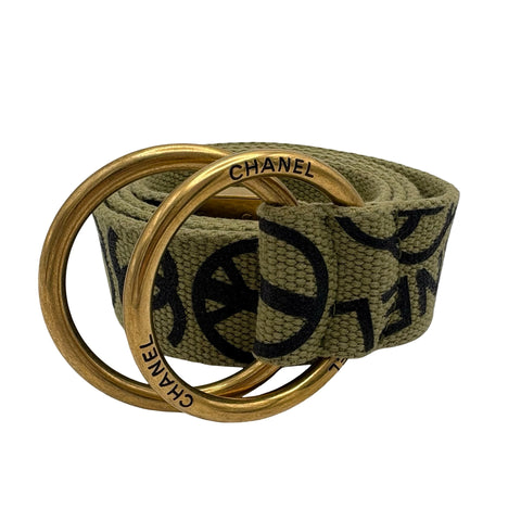 Used CHANEL Belt Khaki Used SALE