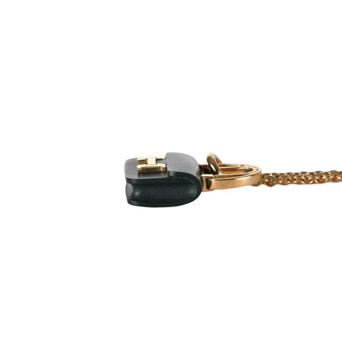 【中古】HERMES エルメス K18PG BLACK JADE コンスタンスアミュレット ペンダントネックレス ネックレス ジュエリー