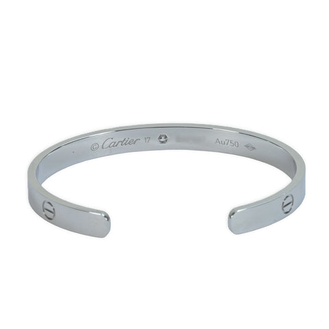 [Pre-owned] CARTIER K18WG DIAMOND LOVE BRACELET OPEN BANGLE Classic Model, One Diamond, 26.3g