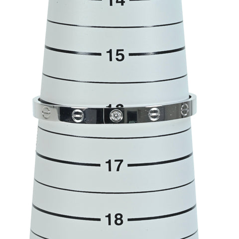 [Pre-owned] CARTIER K18WG DIAMOND LOVE BRACELET OPEN BANGLE Classic Model, One Diamond, 26.3g