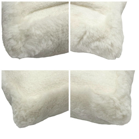 [Pre-owned] CHANEL Cushion Cover Only Accessories White Shearling Cashmere USED