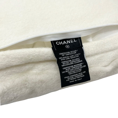 [Pre-owned] CHANEL Cushion Cover Only Accessories White Shearling Cashmere USED
