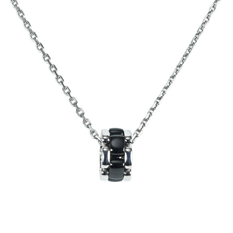 [Pre-owned] CHANEL K18WG ULTRA COLLECTION NECKLACE Chanel Ultra K18WG Black Ceramic Pendant Necklace 10.5g