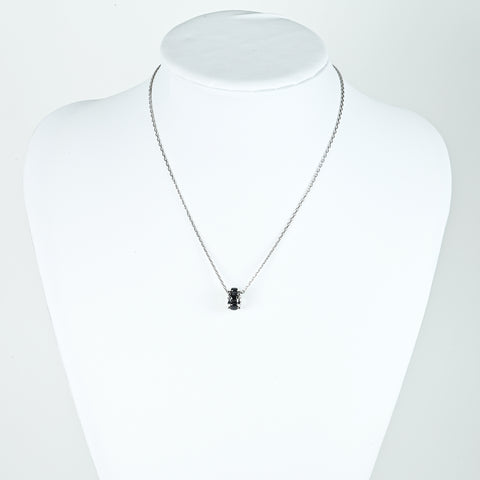 [Pre-owned] CHANEL K18WG ULTRA COLLECTION NECKLACE Chanel Ultra K18WG Black Ceramic Pendant Necklace 10.5g