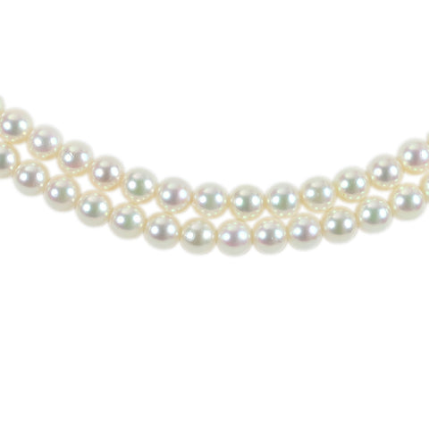 【Usado】MIKIMOTO Mikimoto K18YG/K14WG COLLAR DE PERLAS AKOYA doble