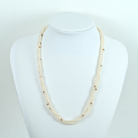 [Used] MIKIMOTO K18YG AKOYA PEARL NECKLACE P2.5 - 4.0mm 41.1g 61cm Akoya Pearl Triple Strand Necklace