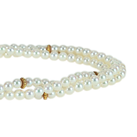 [Used] MIKIMOTO K18YG AKOYA PEARL NECKLACE P2.5 - 4.0mm 41.1g 61cm Akoya Pearl Triple Strand Necklace