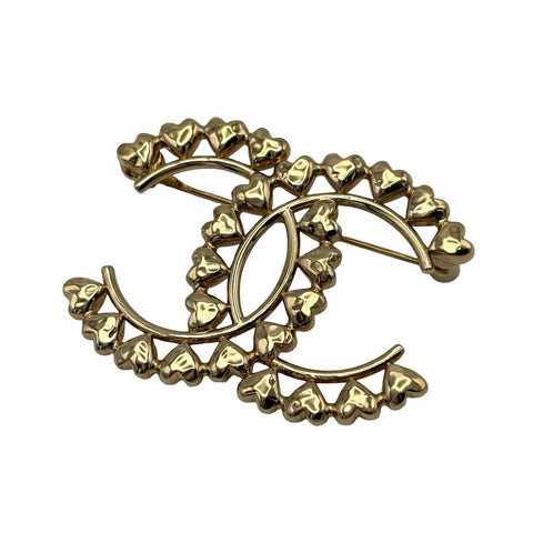 【中古】 CHANEL シャネル COCO MARK BROOCH ココマーク ハート ブローチ ゴールド GP 中古