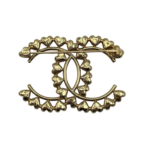 [Pre-owned] CHANEL COCO MARK Heart Brooch Gold GP Pre-owned