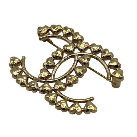 [Pre-owned] CHANEL COCO MARK Heart Brooch Gold GP Pre-owned