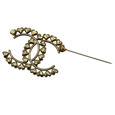 [Pre-owned] CHANEL COCO MARK Heart Brooch Gold GP Pre-owned