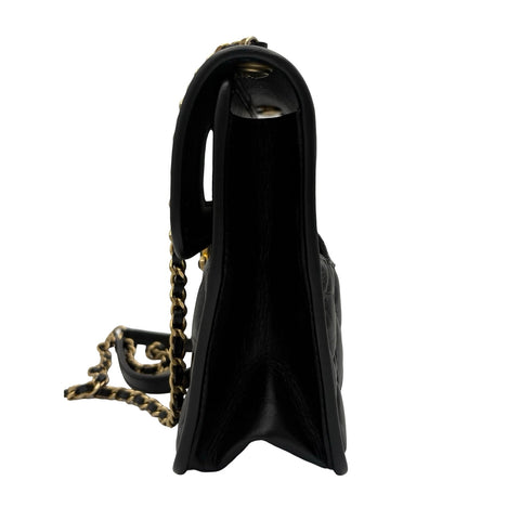 [Pre-owned] CHANEL Mini Flap Bag, Shoulder Bag, Random Serial (2021-), Black, Calfskin, Used Bag