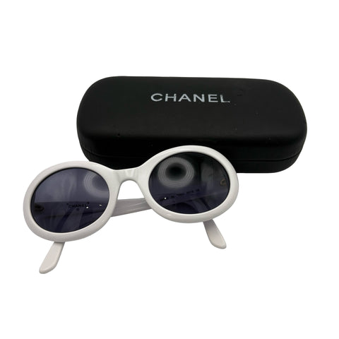 Used CHANEL Sunglasses White