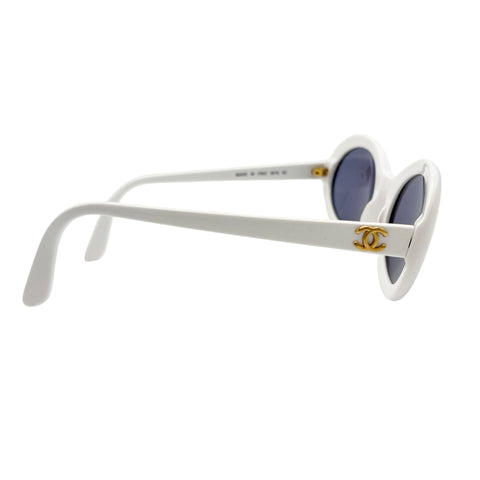 Used CHANEL Sunglasses White