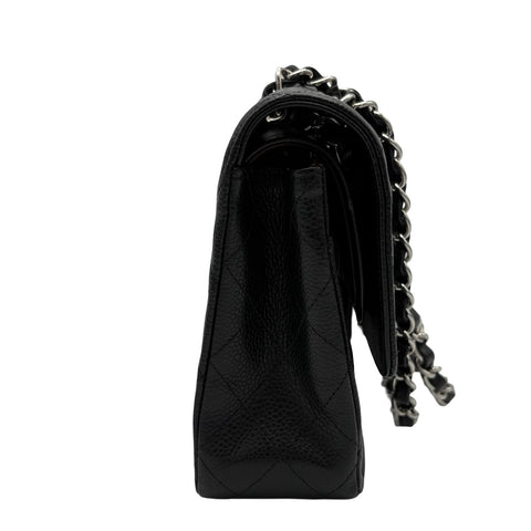 [Pre-owned] CHANEL Matelasse Double Flap Chain Shoulder Bag, 18 Series (2014), Black Caviar Skin, Used Bag