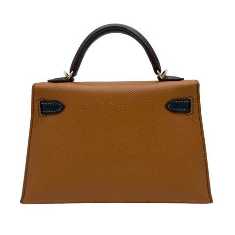 【中古】 Hermes エルメス MINI KELLY ミニケリー ショルダーバッグ U刻(2020年) ※イニシャル入り ゴールド/ヴェールシプレ エプソン 中古 USED バッグ