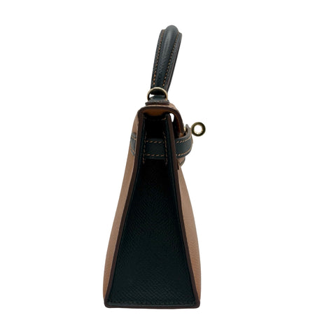 【中古】 Hermes エルメス MINI KELLY ミニケリー ショルダーバッグ U刻(2020年) ※イニシャル入り ゴールド/ヴェールシプレ エプソン 中古 USED バッグ