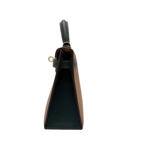 【中古】 Hermes エルメス MINI KELLY ミニケリー ショルダーバッグ U刻(2020年) ※イニシャル入り ゴールド/ヴェールシプレ エプソン 中古 USED バッグ
