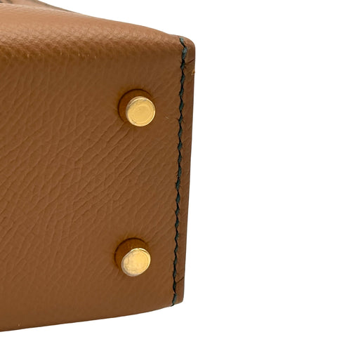 【中古】 Hermes エルメス MINI KELLY ミニケリー ショルダーバッグ U刻(2020年) ※イニシャル入り ゴールド/ヴェールシプレ エプソン 中古 USED バッグ