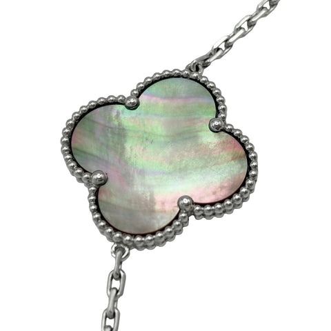 [Pre-owned] Van Cleef & Arpels K18WG MAGIC ALHAMBRA NECKLACE, Long Necklace, 16 motifs, 72g