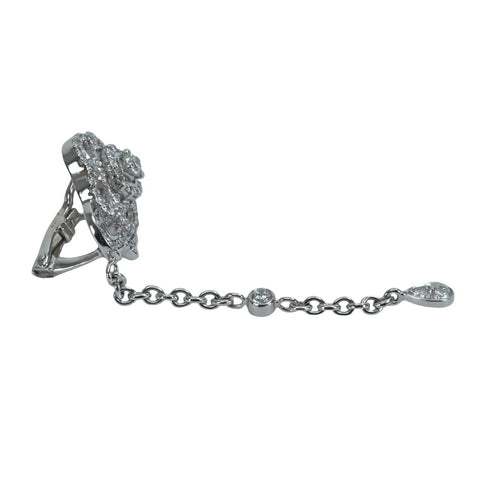 【Usado】CHANEL Chanel K18WG DIAMOND Pendientes Camelia con diamantes 5,6g
