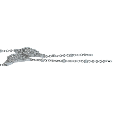 [Pre-owned] CHANEL K18WG Diamond Camellia Pendant Necklace 12.9g