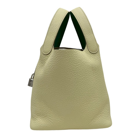 【Nuevo a estrenar】 Hermes Picotin Eclat PM, bolso, sello W (2024), Jaune Milton/Vert Vertigo, piel Taurillon Clemence, nuevo a estrenar.