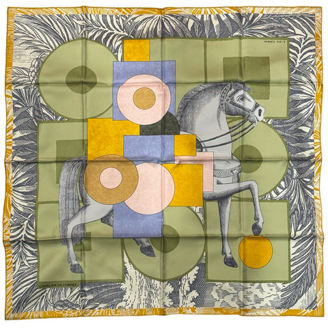 【新品未使用】 Hermes エルメス カレ90《カヴァリエ・アン・フォルム》H004008S04  スカーフ SCARF 2023秋冬コレクション シルク100% 新品