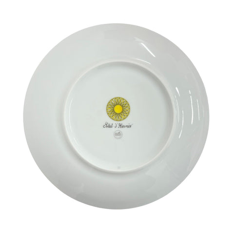 [Unused] Hermes Soleil d'Hermès Dessert Plate No. 2, Set of 2, Tableware/Accessories, White/Yellow, Porcelain, Unused (Ex-display)