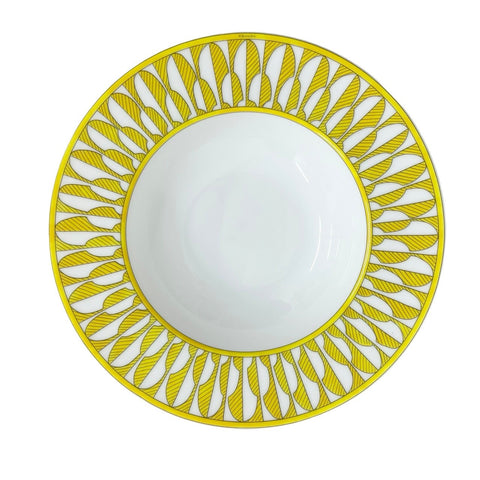 【Nuevo, sin usar】Hermes "Soleil d'Hermès" - Juego de 2 platos hondos de 21 cm, de porcelana. Vajilla, regalo de Hermes.