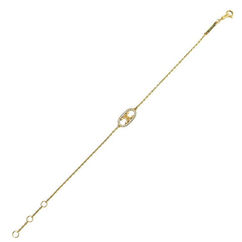 【Usado】CELINE Celine Marion Triomphe K18YG Pulsera de diamantes 17 cm