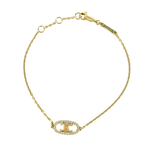 【Usado】CELINE Celine Marion Triomphe K18YG Pulsera de diamantes 17 cm